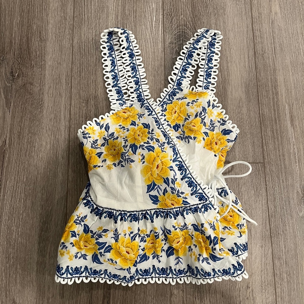 FARM Rio Off-White Zuli Sleeveless Blouse